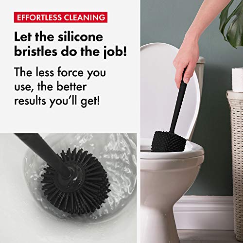 Tyroler Bright Tools Toilet Brush Set Made of 100 Silicone, AntiStick