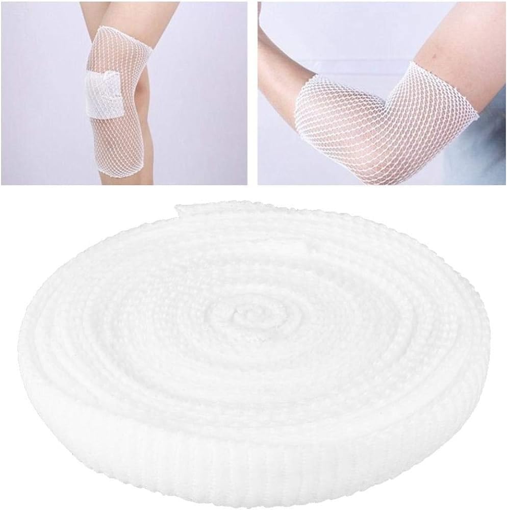 Photo 1 of Tubular Bandage Wound Dressing Elastic Mesh Net, Tubular Stretch Elastic Gauze Bandage Retainer for Arm, Leg or Foot, 10 Yards (Size 4)