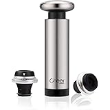 Wine Saver Vacuum Pump Kit with 2 Valve Bottle Stoppers, Extra-Tight Leak-Free Wine Preserver Sealer and Rubber Wine Stopper Set with Date Markers 7717-W402-01