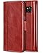 ProCase Galaxy Note 8 Genuine Leather Case, Vintage Wallet Folding Flip Case with Kickstand Card Slots Magnetic Closure Protective Cover for Galaxy Note8 -Red
