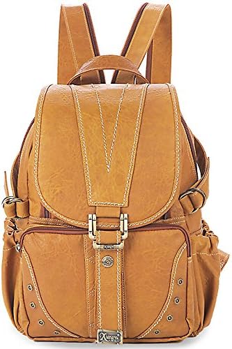 Yaoko Women Fashion college school bag travel backpack(Camel)