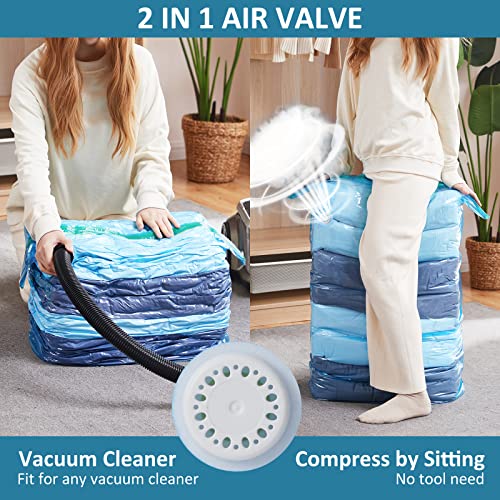 TAILI Vacuum Storage Bags Jumbo 4 Pack, Press To Exhaust Selflock