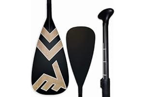 VAMO LET'S GO... Adjustable Bamboo Paddleboard Paddle - VAMO Carbon Fiberglass Adjustable Paddle with ABS Edge for SUP, SUP Surf, or Paddleboarding
