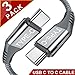 USB C to USB C Cable [3Pack 10ft+6.6ft+3.3ft] 3.0A,AviBrex USB Type C Fast Charger Cable Nylon Braided Charging Cord for Samsung Galaxy Note 10, Google Pixel 2/3/3a XL, MacBook, iPad pro 2018 (Grey)