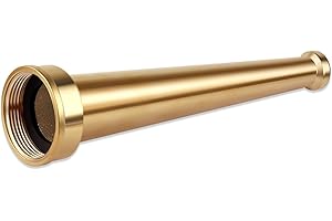 AquaNPT Brass Fire Equipment Hose Nozzle, 1-1/2'' NPT(NPSH) Fire Hydrant Hose Nozzle, 10" Length, 1/2" Orifice (1.5'' NPT/NPSH)