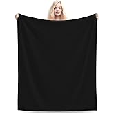 VJAOFRB Custom Photo Blanket for Women, Men, Couples - Personalized Gift for Christmas, Birthday, Anniversary - Soft Throw for Couch, Sofa, Bed, Travel, 50"x60", Plain Black