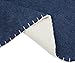 AmazonBasics Reversible Fleece Blanket - Full/Queen, Navy/Cream