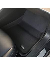 Forro de suelo 3D MAXpider KAGU negro para todo tipo de clima para Tesla modelo 3: RWD, motor dual y rendimiento, 2 asientos delanteros, 1 asiento trasero