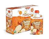Happy Tot Organic Super Foods, Apples, Sweet Potatoes, Carrots & Cinnamon + Super Chia, 4.22 Ounce (Pack of 16)