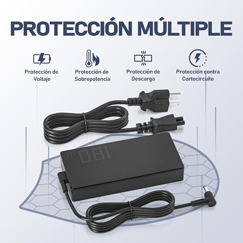 RORALMA 180W Cargador Compatible con ASUS ROG Zephyrus G15 G14 GA502 GA401 TUF F15 F17 A17 A15 FX506 FX505 FX706 FA706 FA506 ADP-180TB H TUF Gaming