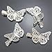 RechicGu Silver Pack of 4 Filigree Butterfly French Updo Hair Pin Clip Dress Snap Barrette