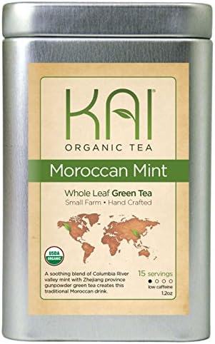 Organic Moroccan Mint Black Tea, Loose Leaf Tin, Kai Organic Tea (1.2 ounce)