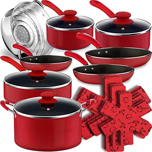 18Piece Induction Cookware Set, NonStick Pots and Pans Set with