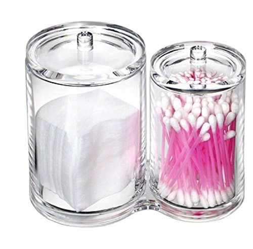 EC.TEAK Q-tip Holder Acrylic Cotton Pad and Swab Case Box Cotton Swab Holder (ET09)