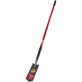 Bully Tools 14-Gauge Trenching Shovel | Heavy Duty V-Blade Narrow Digging Shovel for Opening and Clearing Narrow Trenches | 47" Long Fiberglass Handle | Rubber Grip Garden Tools | 100% Made in USA