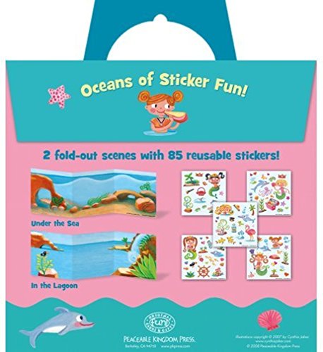 Peaceable Kingdom Sticker Fun! Mermaid Reusable Sticker Tote