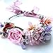 Handmade Adjustable Flower Wreath Headband Halo Floral Crown Garland Headpiece Wedding Festival Party (Z-Purple 3)