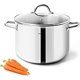 HOMICHEF Small Stock Pot 4 Quart Nickel Free Stainless Steel - Small 4Qt Stockpot With Glass Lid - Soup Pot Cooking Pot 4 Quart