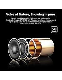 ENACFIRE E20 Auriculares inalámbricos Bluetooth 90Hrs Playtime Bluetooth 5.0 HD estéreo sonido inalámbrico Bluetooth auriculares con funda de carga portátil micrófono integrado