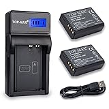 TOP-MAX 2-Pack LP-E10 Batteries and Rapid USB Charger for Canon EOS Rebel T3, T5, T6, Kiss X50, Kiss X70, EOS 1100D, EOS 1200D, EOS 1300D Digital Camera