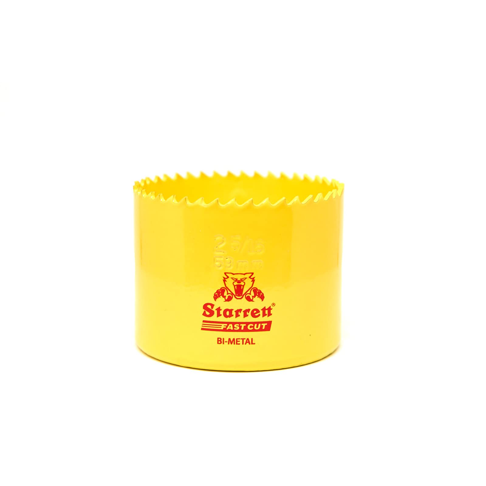 Starrett HSS Bi-Metal Hole Saw - FCH0256 Fast Cut Extra Cobalt Hole Saw - For Stainless Mild Sheet Wood Plastic Various Materials - 59mm