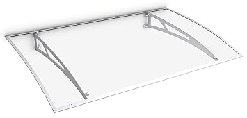 Schulte Vordach Überdachung Haustürvordach 140x89cm Polycarbonat klar Stahl weiß Pultbogenvordach