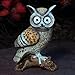 Owl Patio Lights | Outdoor Owl Yard Light - Patio Statue | Solar Decorative LED Animals for Garden, Balcony, Deck | Weather Resistant | Garden Gift | Auto On/Off (Tan)