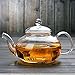 Tortoise I.T. 1000ml Clear Glass Teapot with Glass Infuser and Glass Lid for Tea Leaf Loose Tea 33.8oz