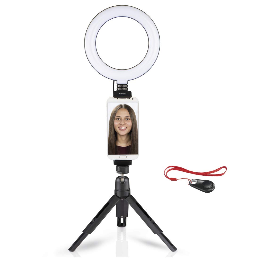 Hama – LED Ring Light for Smartphone – Spotlight Work Area 67 – Set for Smartphone and Tablet