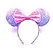 WLFY Minnie Ears Headbands for Women Mouse ears for Girls,Mouse ears PartyPrincess Decoration Glitter Hairband (Purple and Pink)