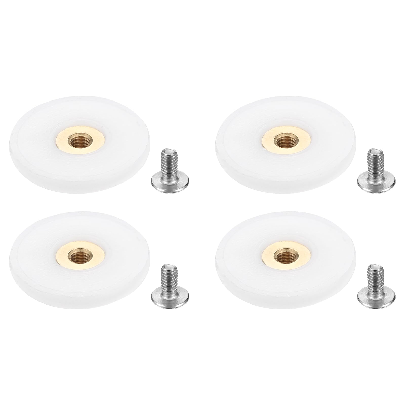 PATIKIL Shower Door Rollers 26mm/1", 4 Pack Glass Door Runner Sliding Shower Door Grooved Wheels for Bathroom Glass Sliding Door, White