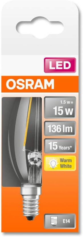 OSRAM LED Lamps, Classic Mini-Candle, 1.5 W, Frosted, Set of 10 - Image 3