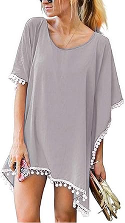 grey swimsuit cover up