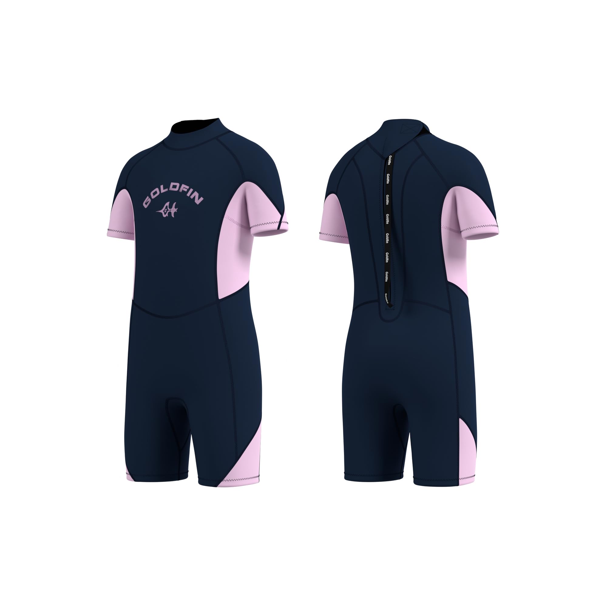 Photo 1 of Goldfin Kids Wetsuit, Boys Girls Wet Suits Youth Toddler 3mm Neoprene Back Zip Keep Warm for Cold Water Swimming Diving Snorkeling Surfing Paddleboarding Shorty Purple Size 16