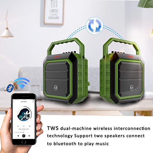 Portable PA Speaker System Wireless Mic - 30W Microphone Speaker Rechargeable Battery Powered Outdoor Sound Stereo Bluetooth Voice Amplifier Amplification Set, Support USB/AUX Input/SD/MP3/FM/Record - Thumbnail 2