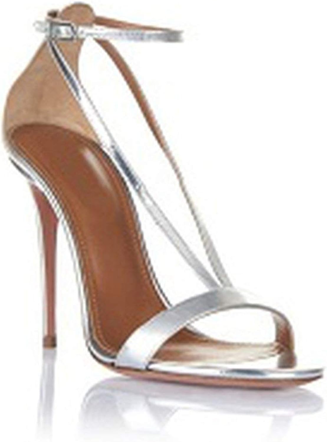 office silver heeled sandals