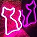 QiaoFei Neon Light,LED Cat Sign Shaped Decor Light,Wall Decor for Christmas,Birthday party,Kids Room, Living Room, Wedding Party Decor(Pink)