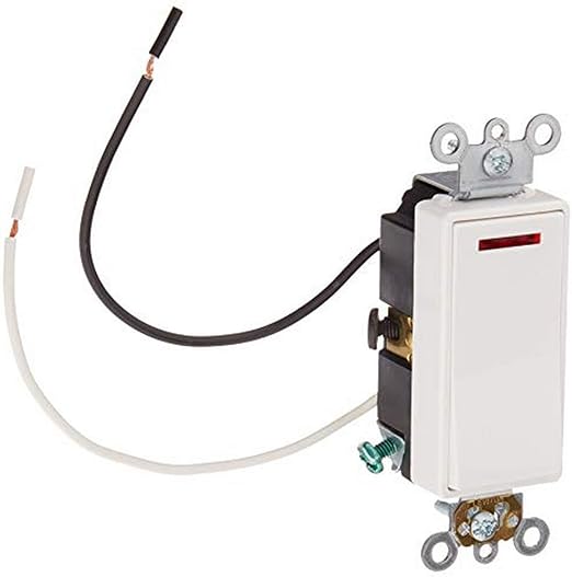 Leviton 56382W 20Amp 120Volt Decora Plus Rocker Pilot Light