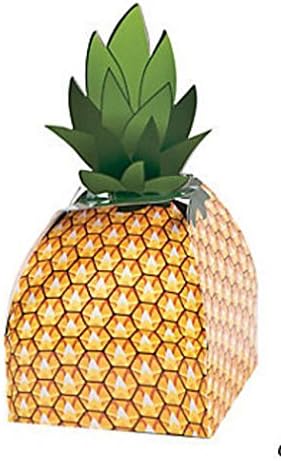 12 Pineapple Favor Boxes TROPICAL Luau Beach POOL Party LOOT BAGS