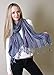 Women's Festival Bliss Shimmer Boho Chic Fashion Scarf with Tassels (Blue)
