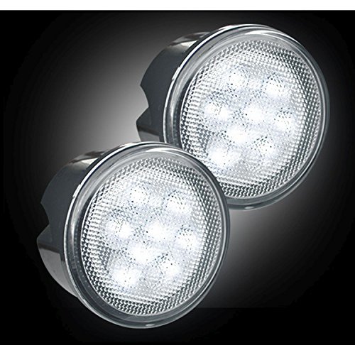 Jeep 07-15 JK Wrangler Round Front Turn Signal Lenses with White LED's Located Under Front Headlights - Clear Lens