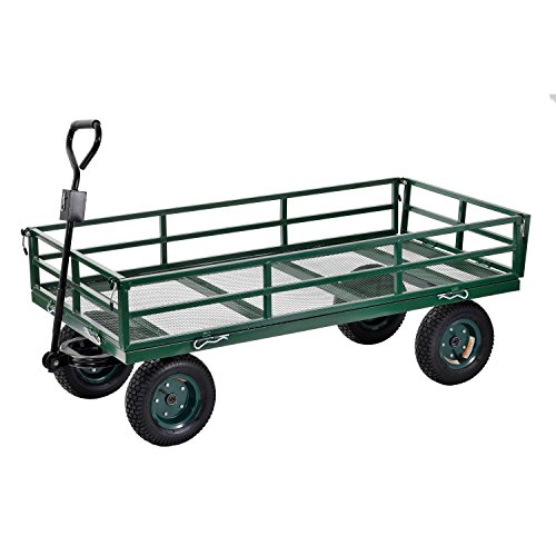Sandusky Lee CW6031 Green Heavy Duty Steel Crate Wagon, 1400 lbs Capacity, 60" Length x 31" Width x 25" Height - Thumbnail 5