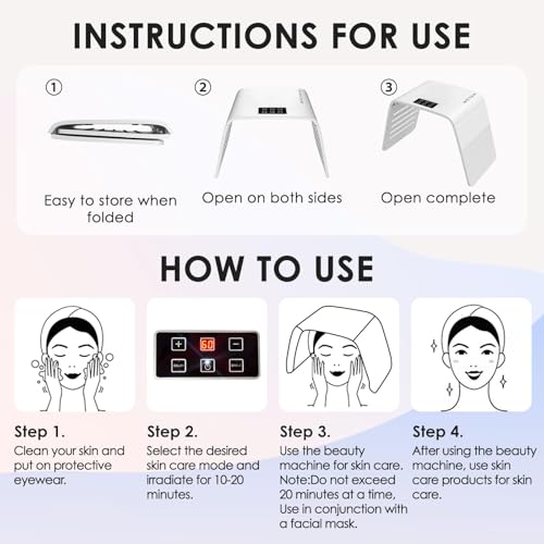 LBOYLOVE® Red Light Therapy for Face, Red Light Therapys Mask,Face LED Mask, 7 Colors LED Fa-ce Tool Light Therapys, SPA Equipment for Skincare at Home & Salon Use