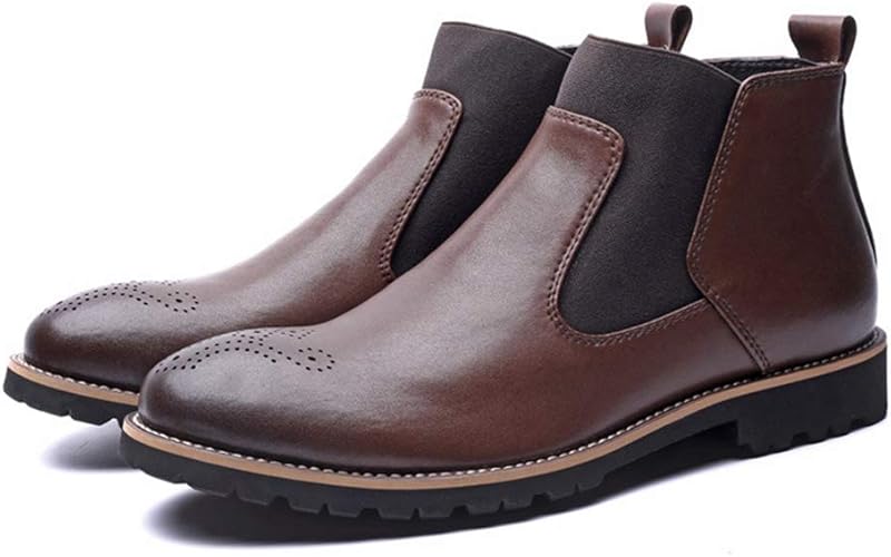 Amazon スター イー ビズネス メンズ ショートブーツ ビジネスブーツ サイドゴア チェルシーブーツ イングランド風 欧米風 オシャレ カジュアル メンズ 紳士靴 ショートブーツ 防水 防滑 Star E Business スター イー ビズネス ブーツ