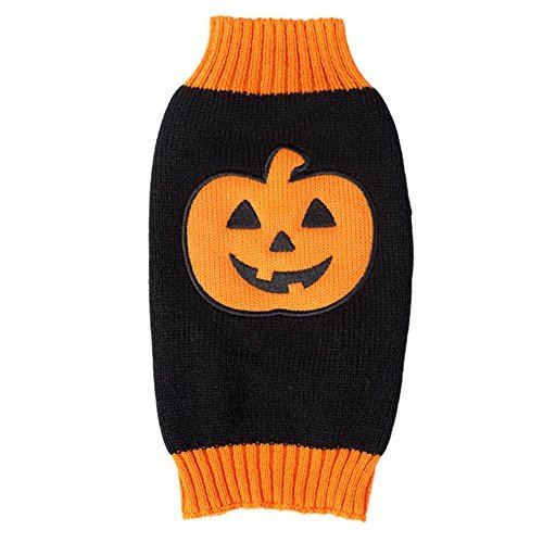 Menpet Pet Holiday Halloween Pumpkin Dog Sweater