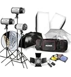 Strobe Studio Flash Light Kit 900W - Photographic Lighting - Strobes, Barn Doors, Light Stands, Triggers, Umbrellas, Soft Box