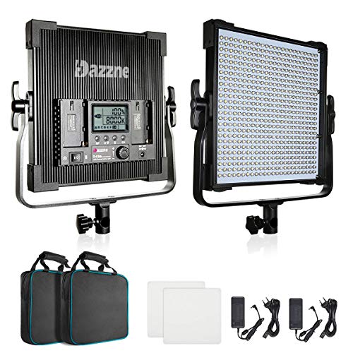 Bi-Color LED Video Lighting Kit Photography Panel 3000K-8000K 45W 19000 Lux TLCI 96 Dimmable for Studio YouTube Video Shooting Film Photo Twitch Live Stream Vlog Green Screen Lighting High Brightness