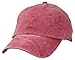 Blank Hat Pigment Dyed Washed Cotton Ball Cap in Red