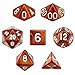 7 Die Polyhedral Dice Set - Copper Sands (Brown Glitter) with Velvet Pouch By Wiz Dice