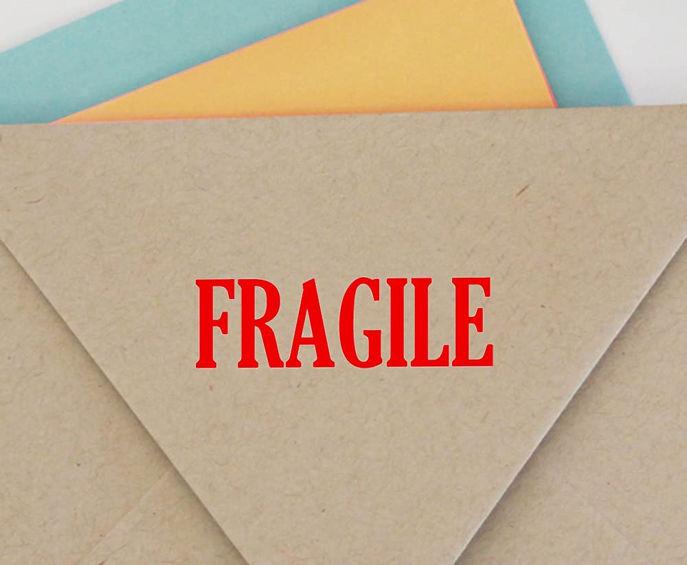 Fragile Self Inking Rubber Stamp Small Red Ink Office Stock Stamp Colop Stamper